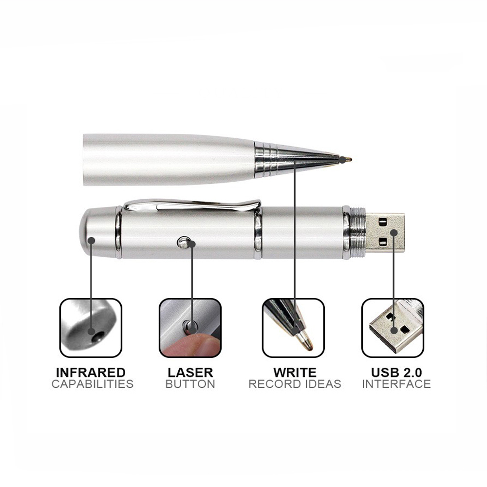 Stylish 2GB 4GB 8GB 16GB 32 GB USB Drive Pen with Laser Pen Writing Pen