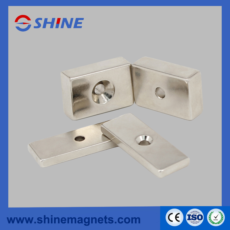 Strong Neodymium Block Countersunk Magnet with Nickle Plated