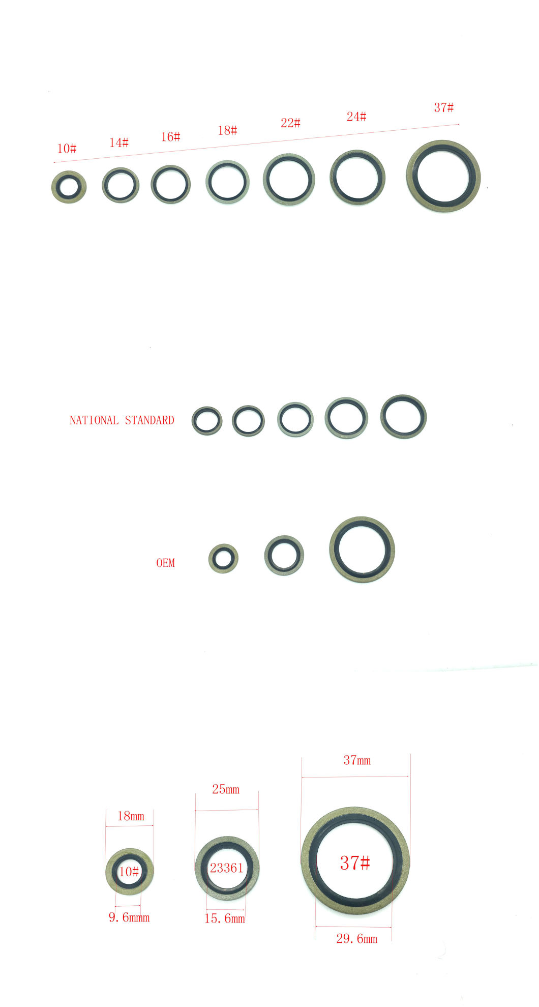 High Quality OEM From China Stainless Steel Dowty Seal Gasket Galvanized NBR FKM EPDM Rubber Bonded Seal Washer
