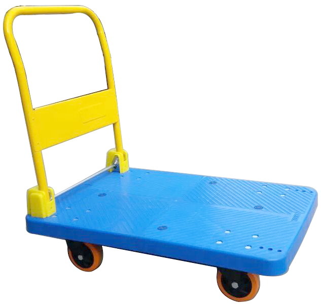 300kg Green Plastic Platform Foldable Hand Trolley with PU Caster