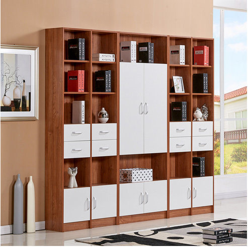 Modern Display Bookcase with Door and Drawer