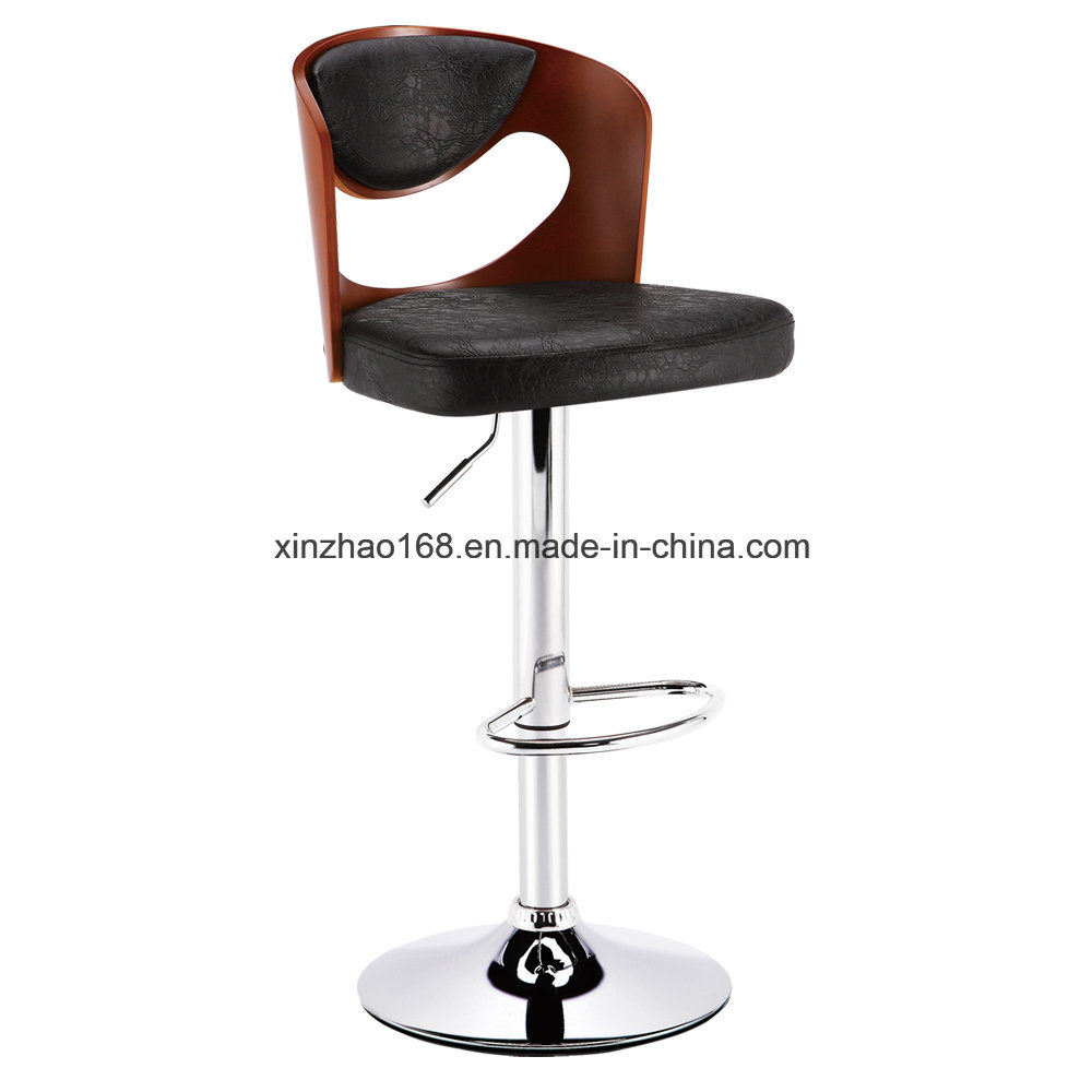 Wholesale Customized Plastic Bar Stools Chair with Wood Leg