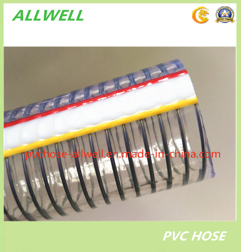 PVC Plastic Steel Wire Reinforced Hose Water Hydraulic Pipe Industrial Discharge Hose