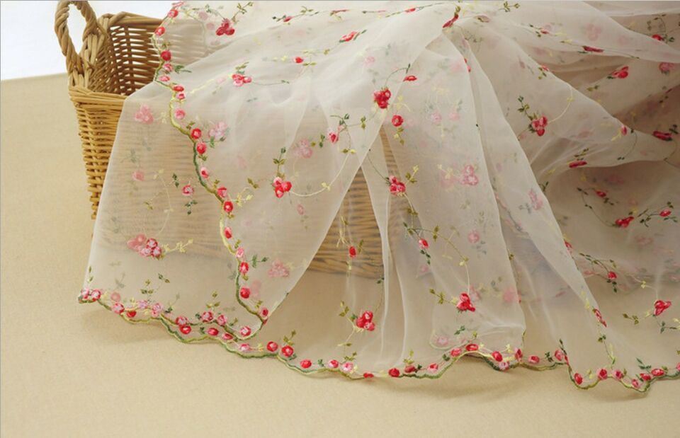 Beautiful Fresh Style Embroidery Lace Fabric for Girls' Clothes