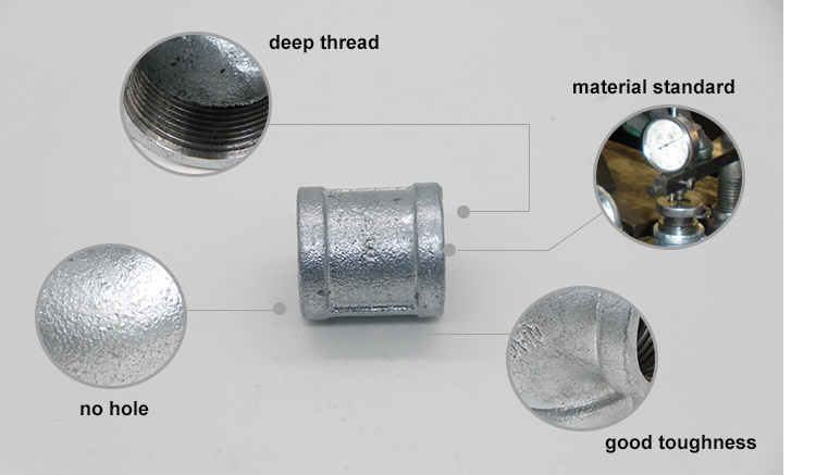 Hot Dipped Galvanized Malleable Iron Pipe Fittings with NPT Thread Socket for Plumbing