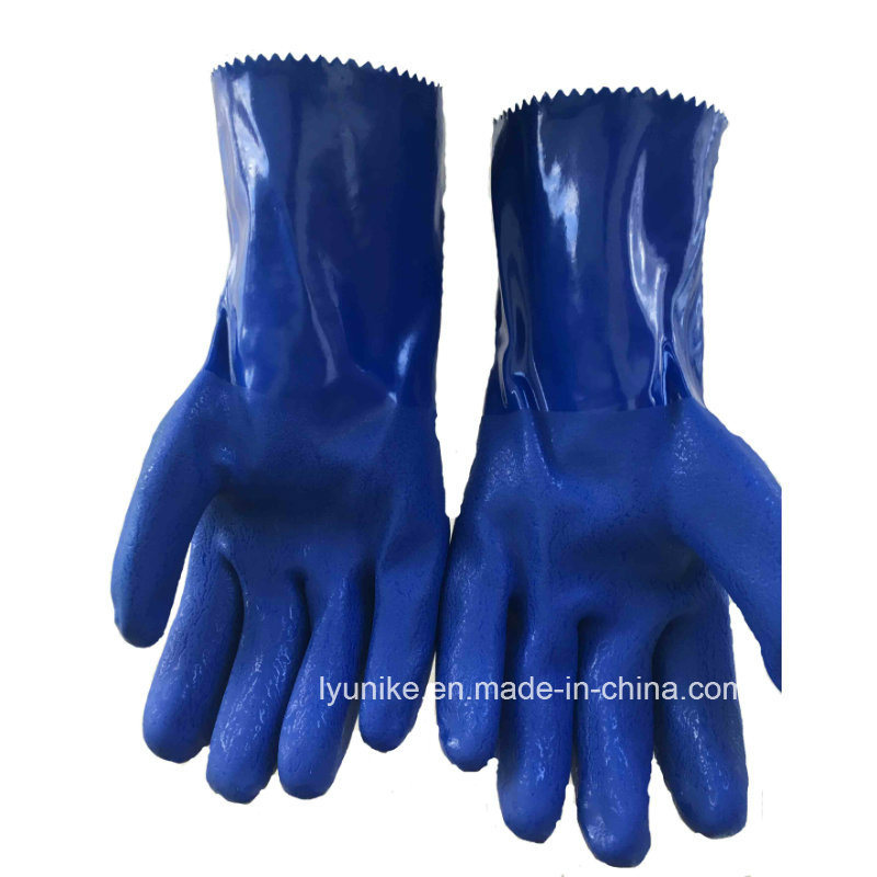 Cotton Flocked Blue Household Latex Glove with Ce Certificate