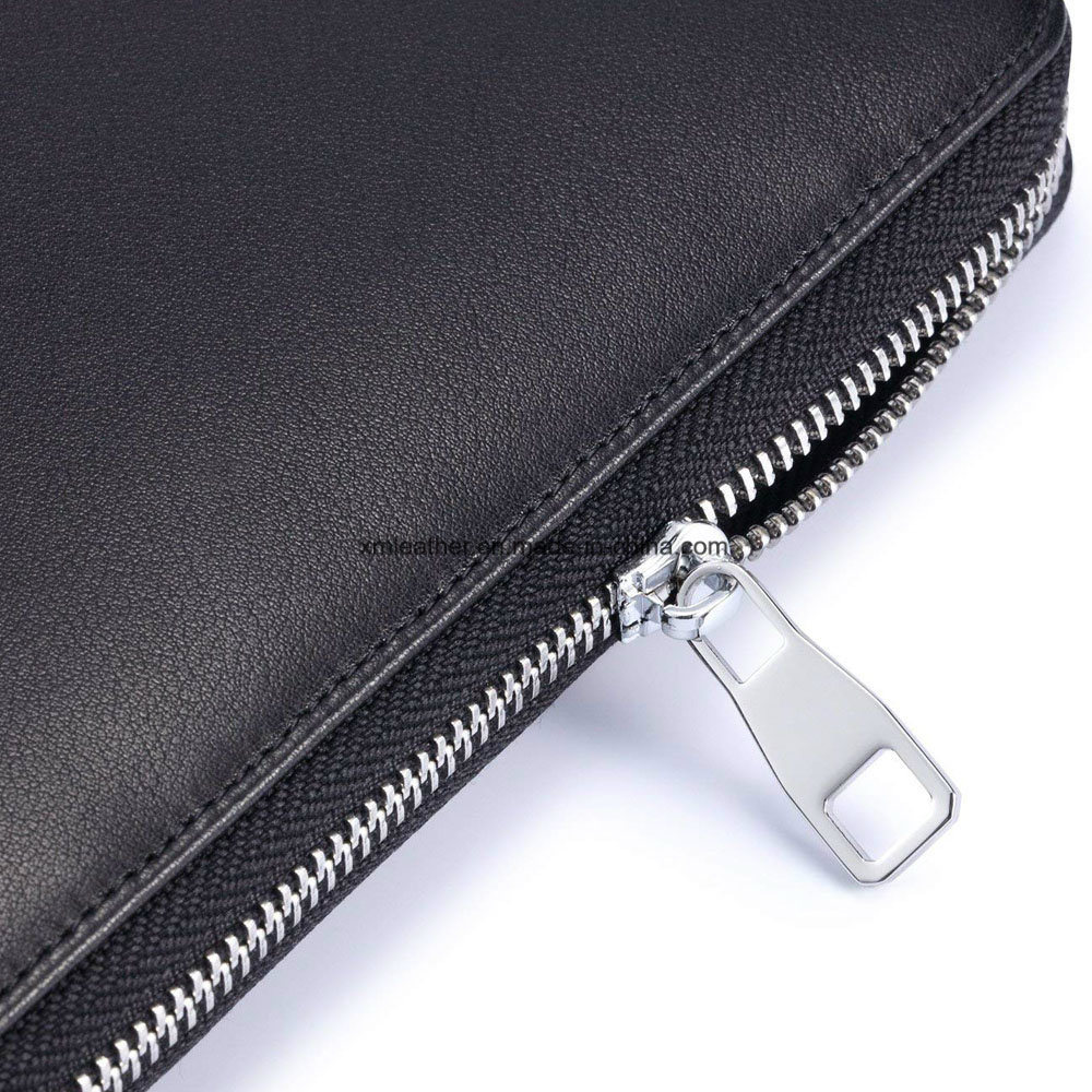 Office Supply Customized Professional PU Leather Zipper A4 Folder