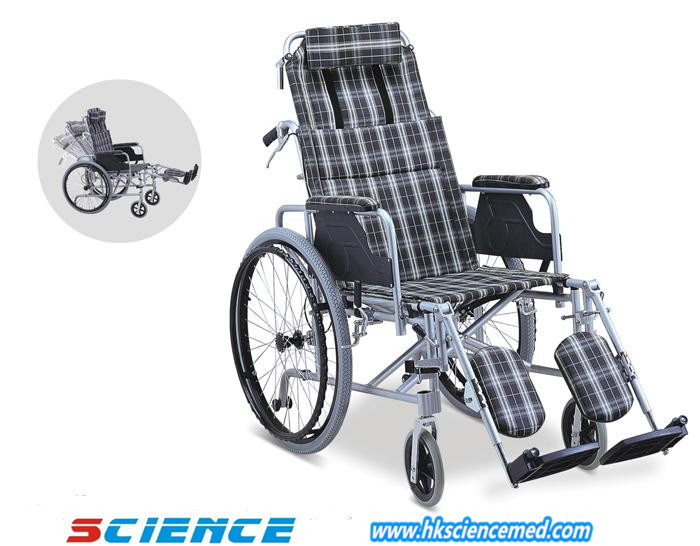 Aluminum Manual Folding Reclining High Back Wheelchair