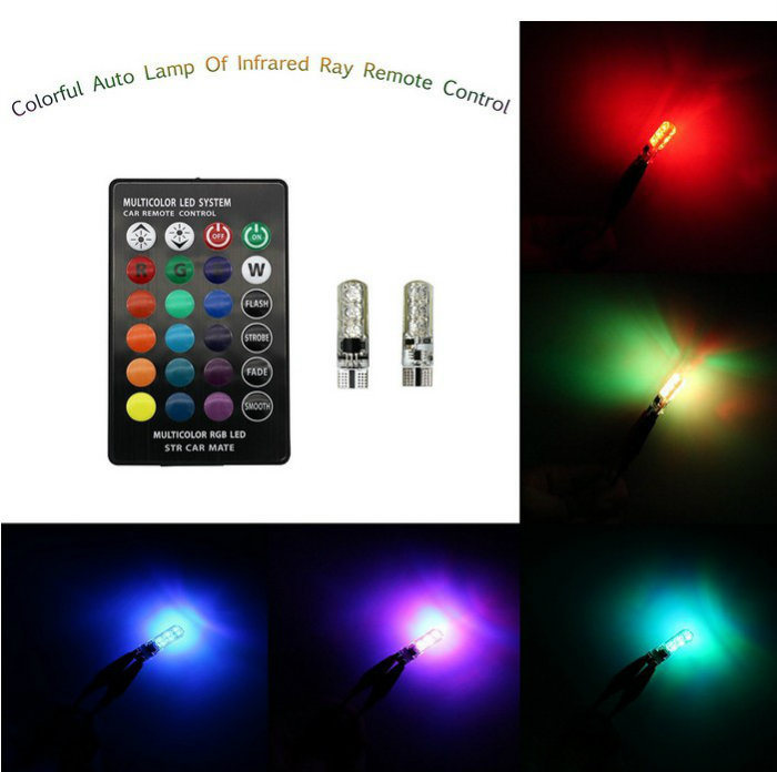 2018 New Factory Wholesale RGB T10 5050 6SMD12V 1.32W 6000K Color Changing LED Interior Car RGB Strip Reading Light