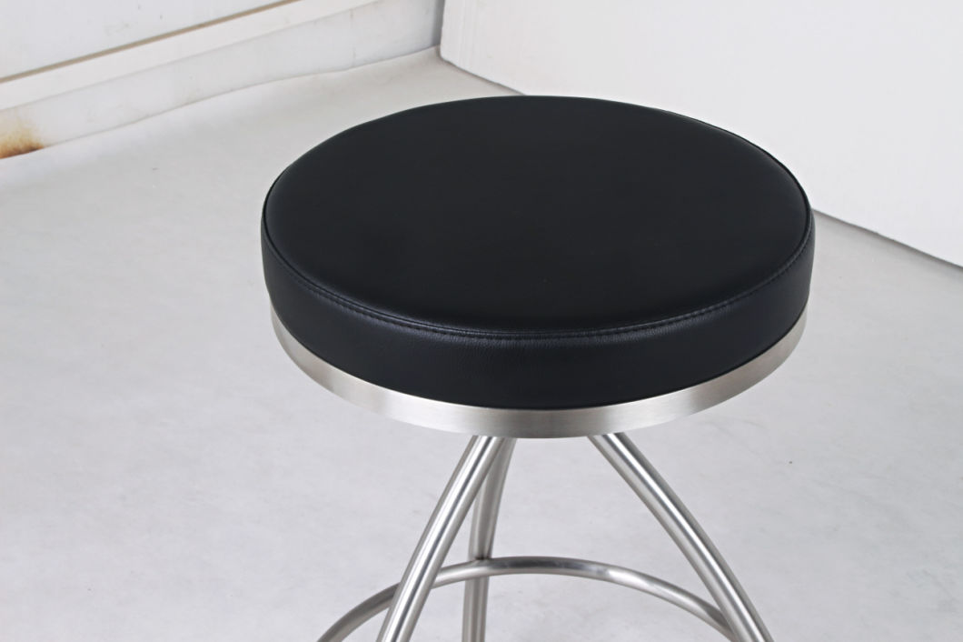 Fashion Round PU Seat Metal Bar Chair Stool