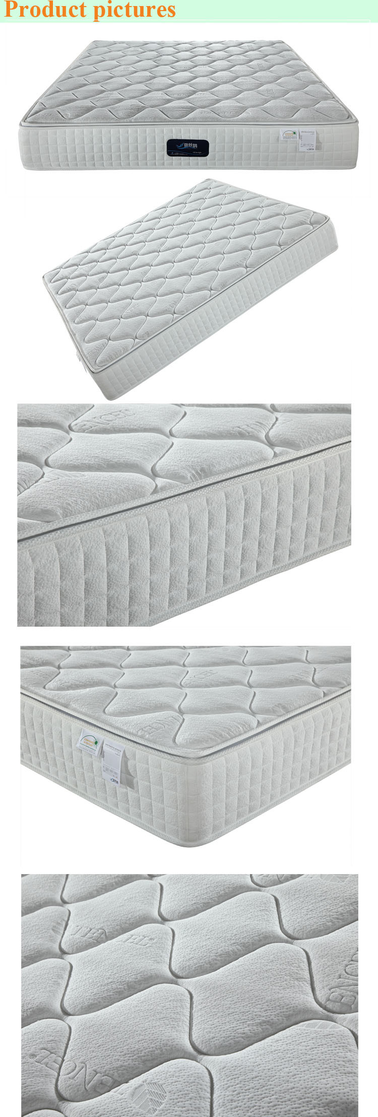 Unique Zip Design Medical Mattress with Inner Pocket Spring