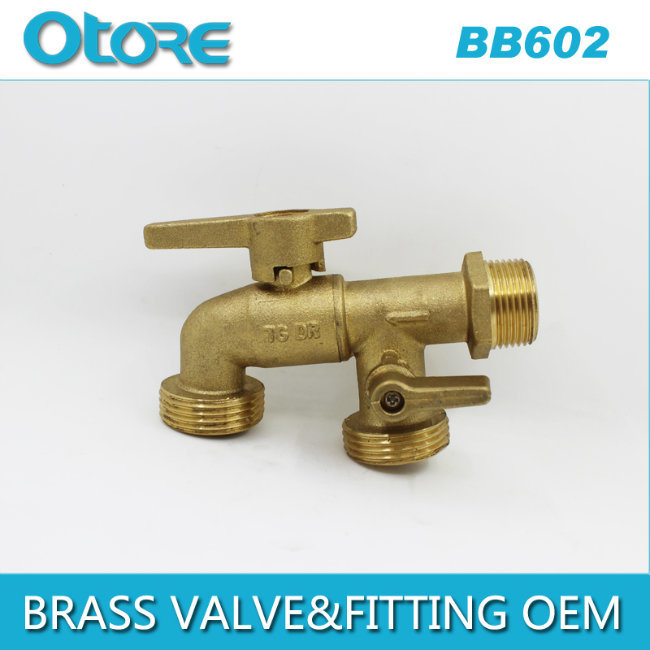 Brass Hose Bibb, Bibcock Double Outlet