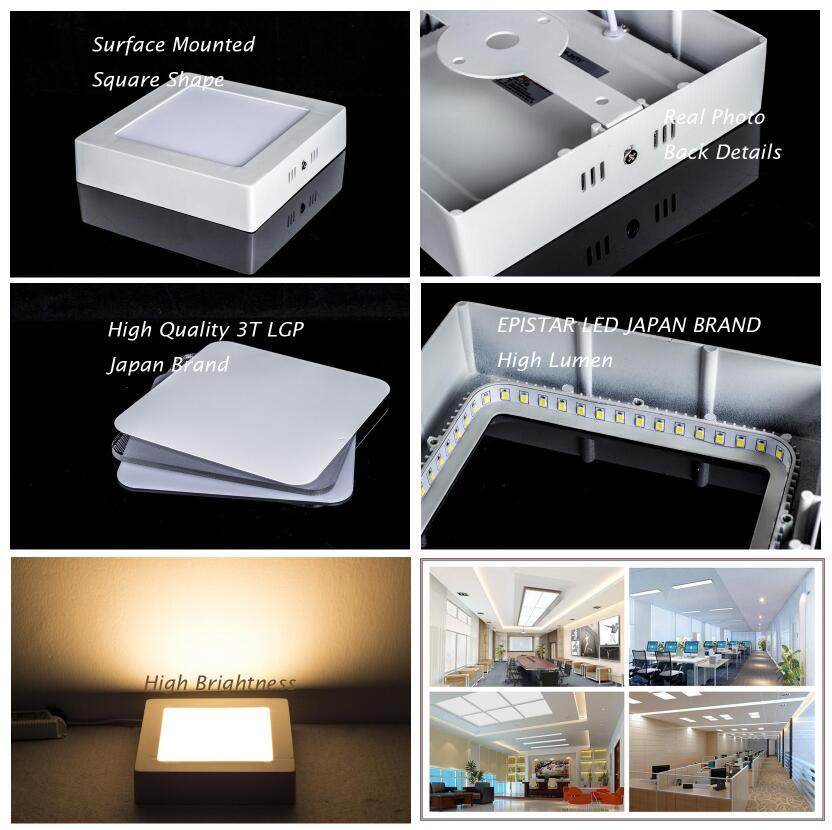 LED Surface Panel Light 6W Square Ceiling Lamp Ce RoHS