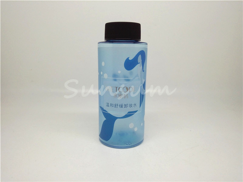 Clear Color Screw Cap Cosmetic Makeuo Remover Toner Bottle