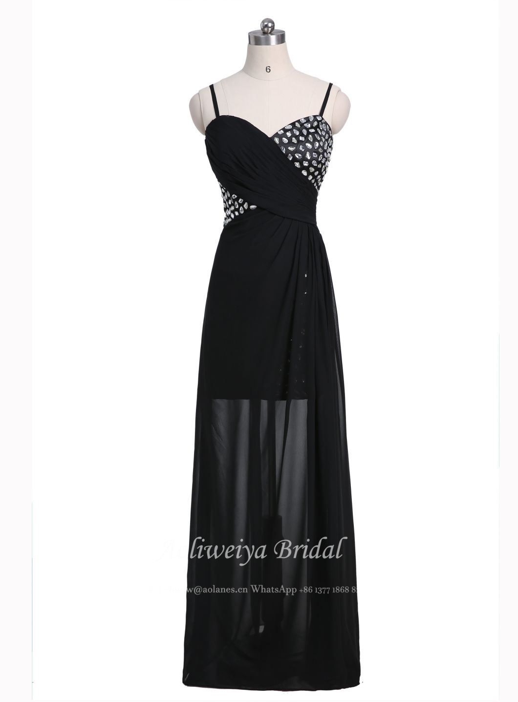 Aolanes Dance Evening Runway Black Evening Dress