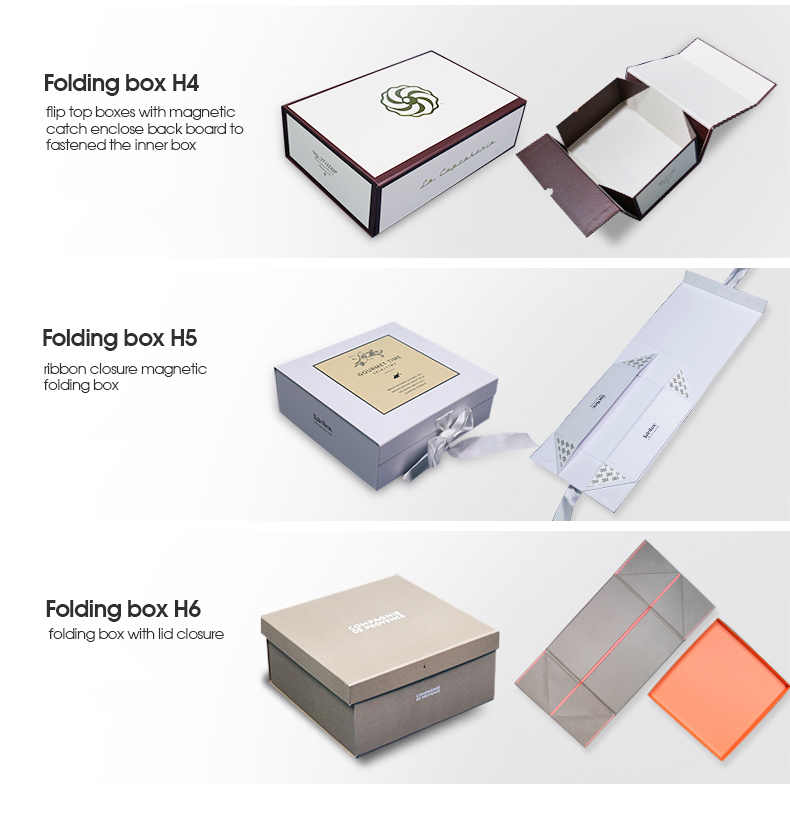 Flat Folding Magnetic Closure Gift Box, Folding Box for Garment and Cosmetic Box