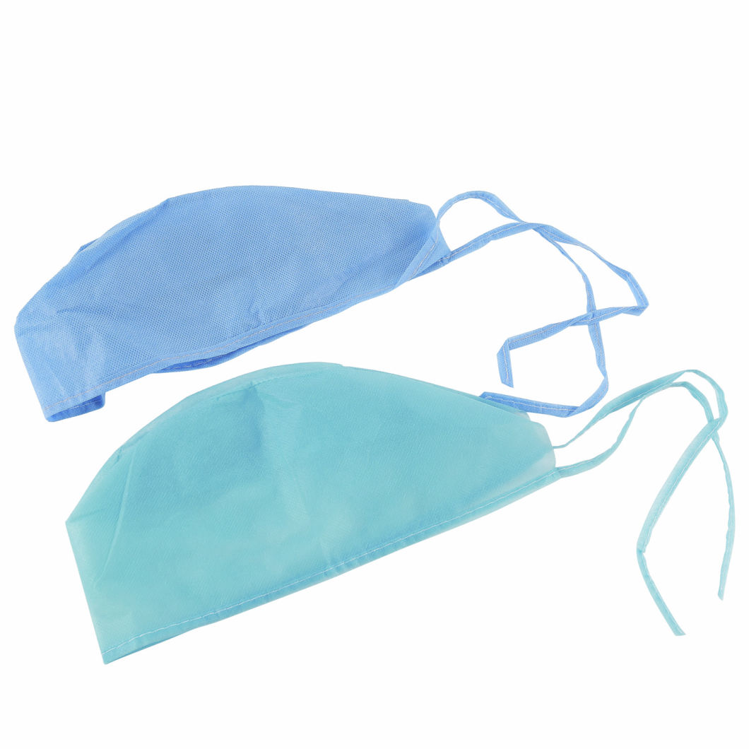 Surgical Non-Woven Blue Doctor Cap with Elastic