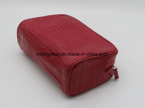 Imitation Leather PU Crocodile Pattern Travel Cosmetic Bag, Makeup Bag