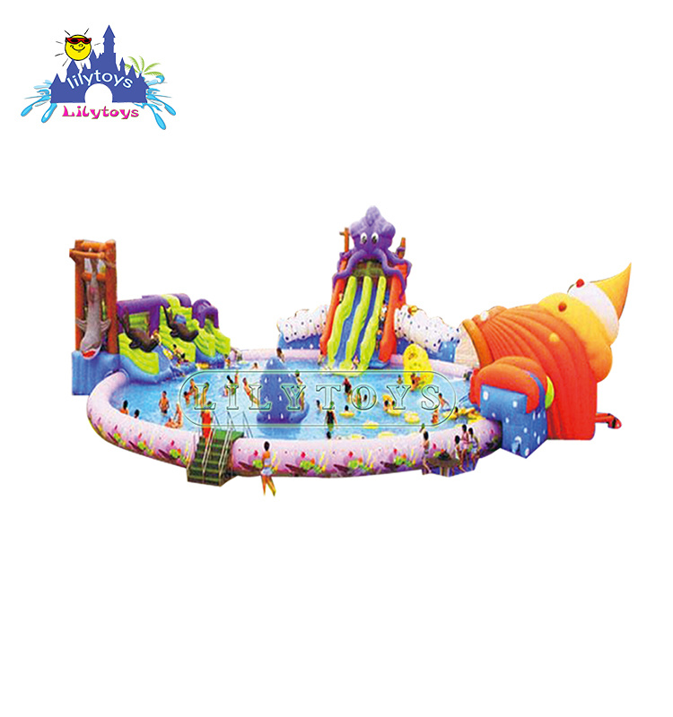 Round Inflatable Water Park for Fun Children's Play Equipment, Water Park Fun Land, Factory Price Inflatable Water Slide