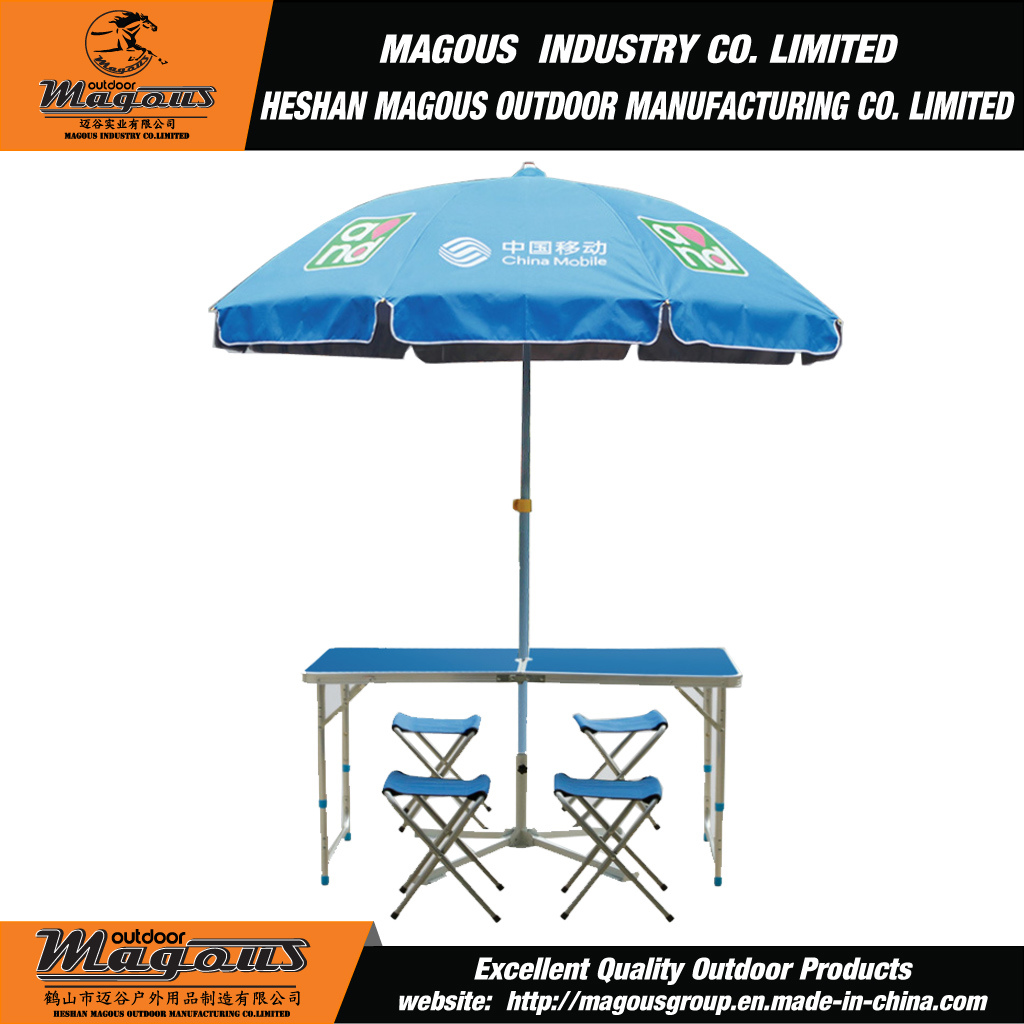 Advertising Big Umbrella with Tables and Base