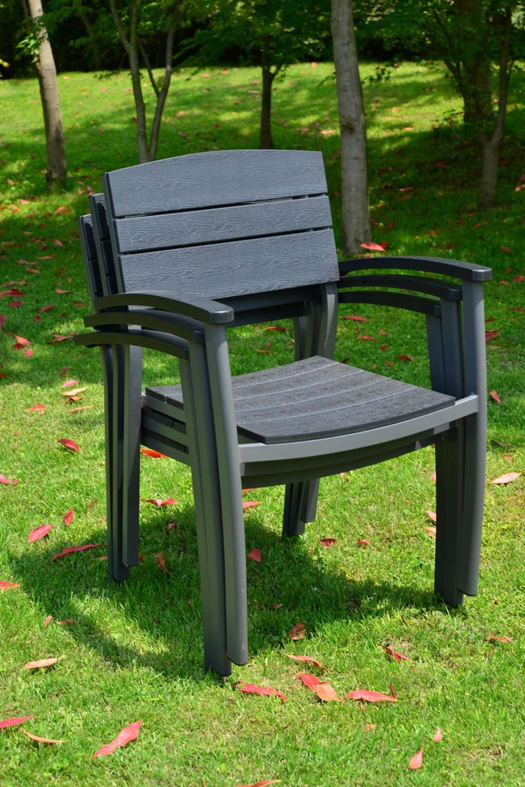 100% Plastic Wood for Outdoor Furniture Park Furniture with Table