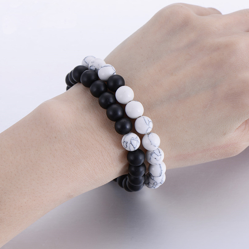 DIY Natural Stone Jewelry Couple 8mm Beaded Bracelet for Men Women