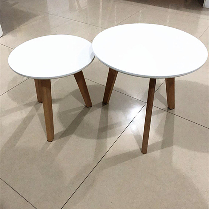 Round Dining Table with Wood Legs