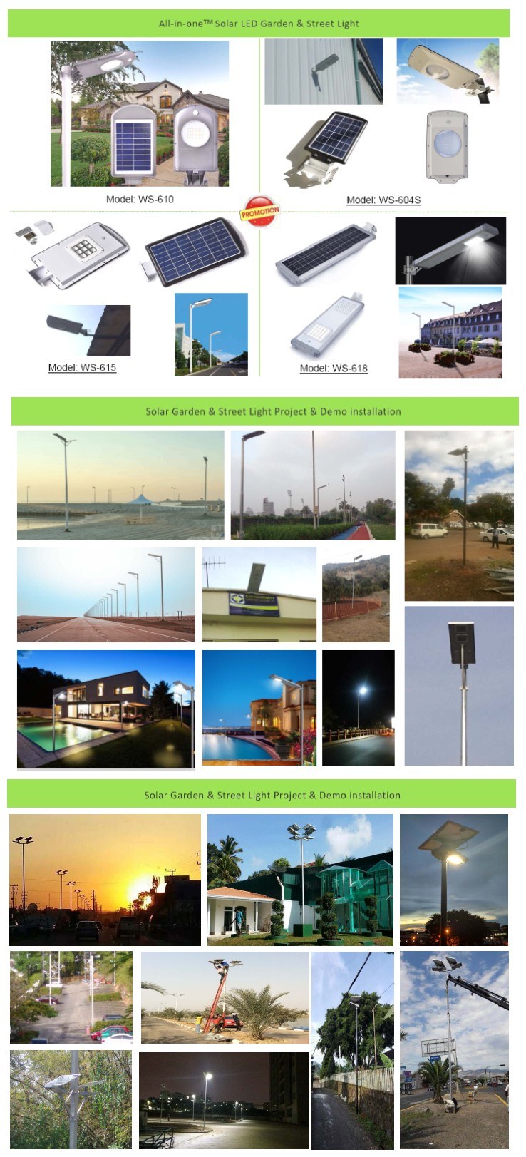 Recreation Areas Parks Use All-in-One Energy Saving Street Light