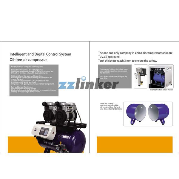 Medical Silent Oilless Oil Less Dental Oil Free Air Compressor