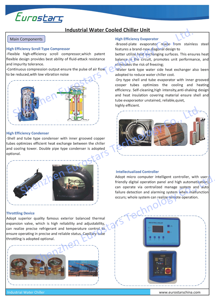 Plastic Machine Water Cooled Industrial Chiller Water Chiller