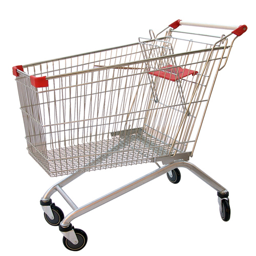 Zinc Plated Unfolding Shopping Hand Trolley for Suppermaket