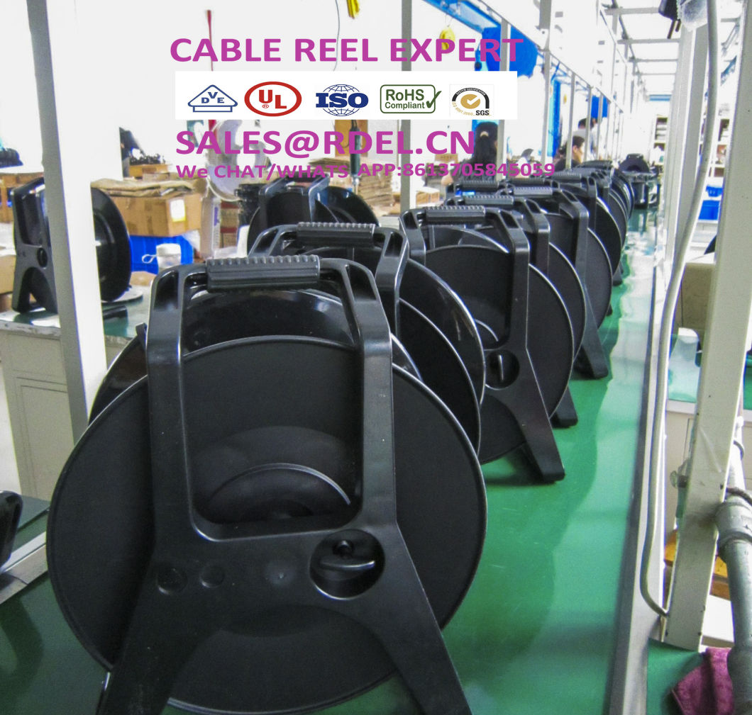 Cable Reel Without Cables Metal Cord Reel Stand in Black (Holds Up To 100 Feet 14/3 Gauge Cords)