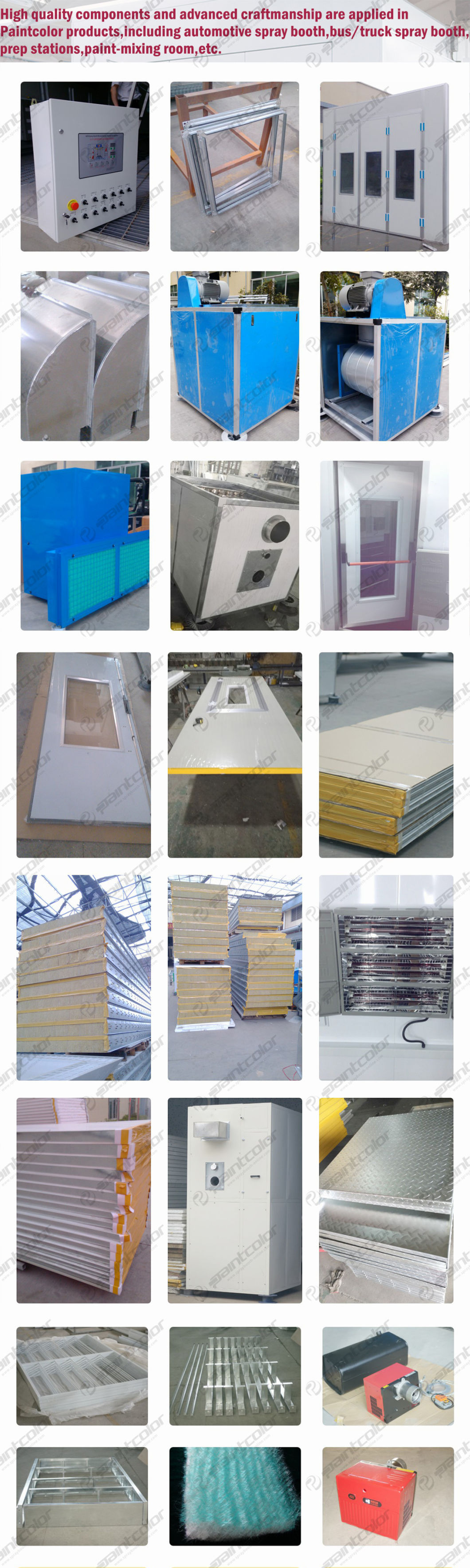 Paintcolor Brand Automotive Paint Chamber Drying Chamber Paint Booth with Heat Recovery System