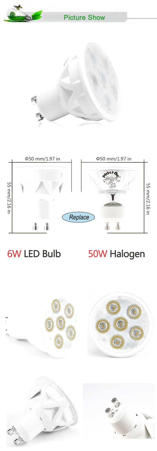 Warm White Cold White SMD Dimmable GU10 LED Spotlight