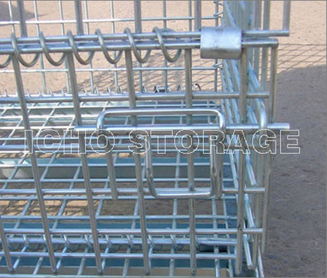 Ce Approved Warehouse Foldable Stacking Storage Wire Mesh Container