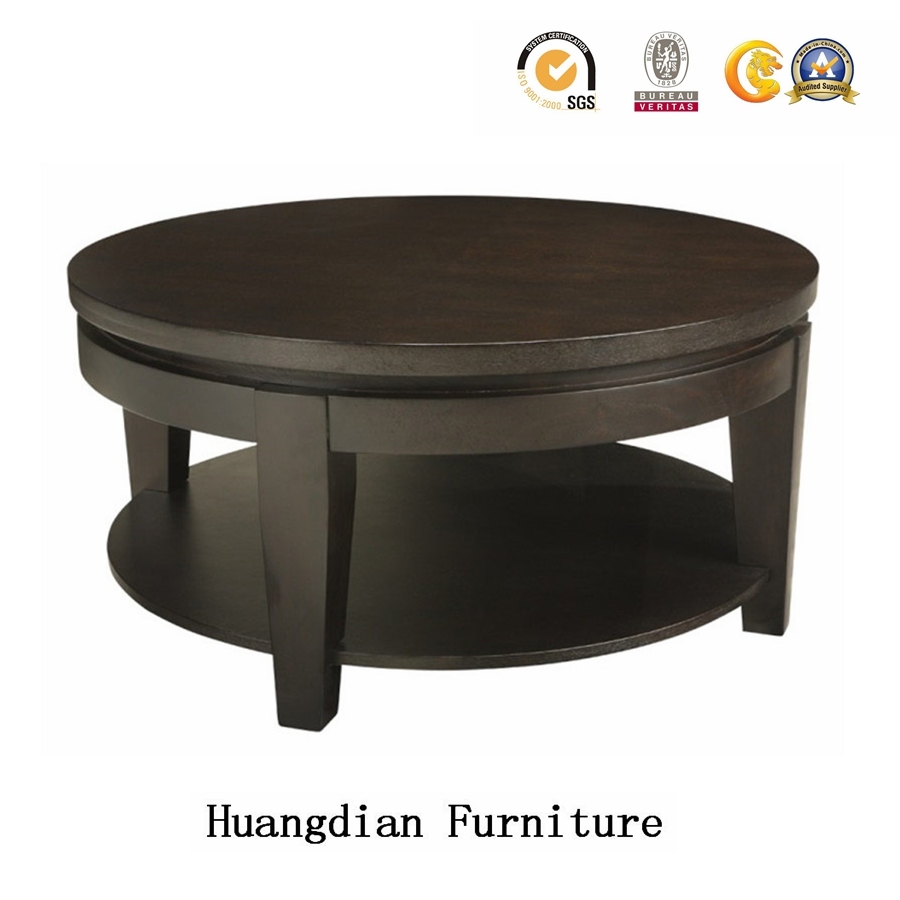 Hotel Lobby Modern Wooden Round Coffee Table (HD338)
