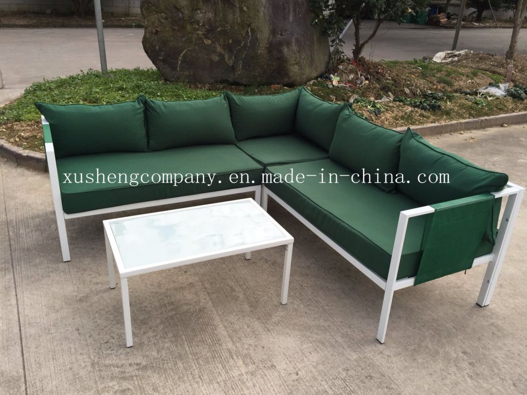 Stainless Steel Furniture Sofa with Coffee Table