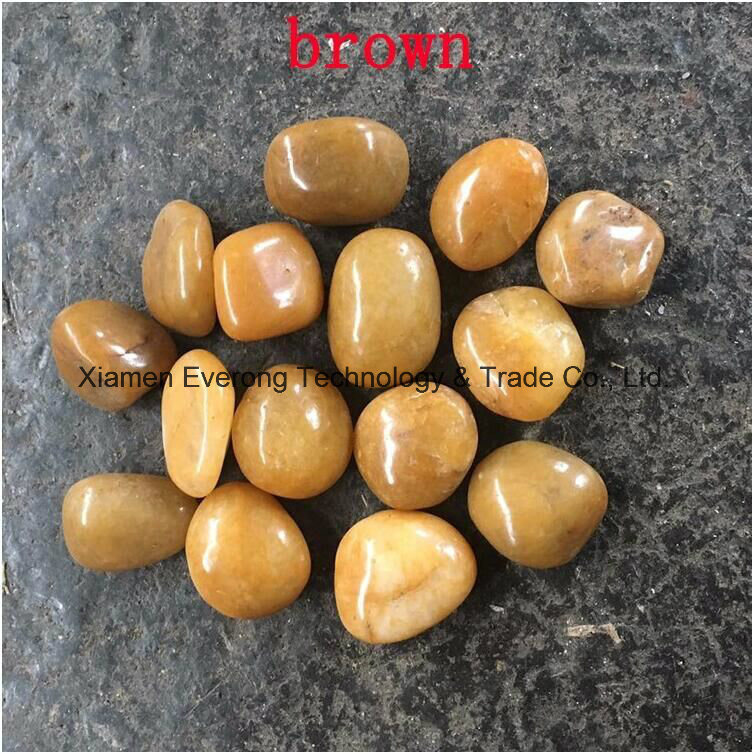 Cheap Red/ White/Black/Green/Brown/Yellow Stone River Pebble with Polished &Unpolished