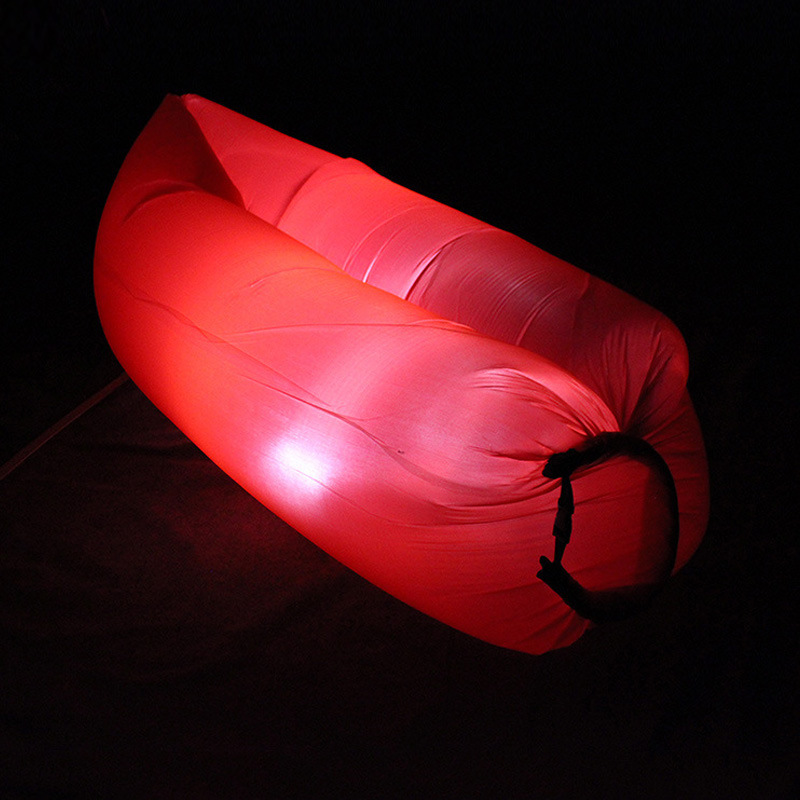 Inflatable Sleeping Bag/ Sofa/ Bed Air Bag, Colorful Outdoor Sleeping Air Bag with LED Light