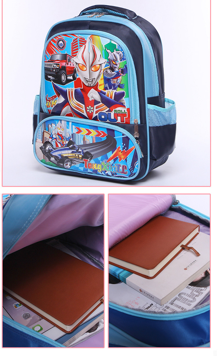 Newest Elementary Backpack Grade1 to Grade6 Cartoon Lightweight Water-Proof Burden Alleviating School Bag