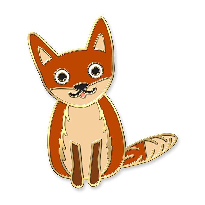 Cartoon Metal Enamel Custom Fox Shape Lapel Pins