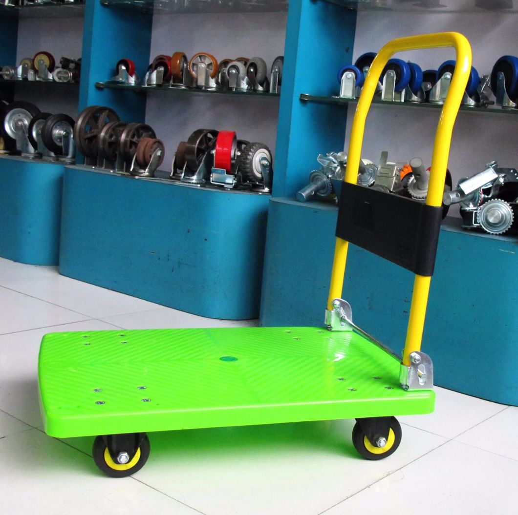 150 Kg Apple Green Plastic Platform Foldable Hand Truck