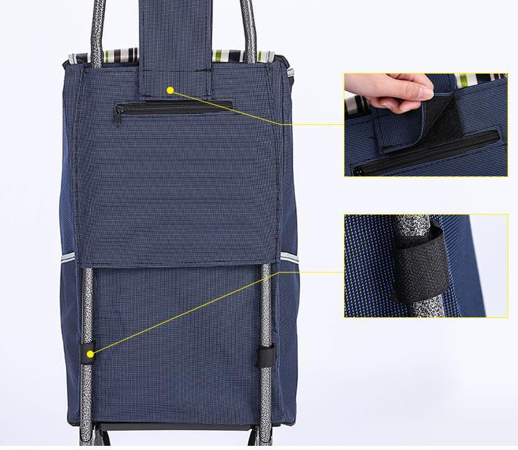 Trolley Dolly Blue Shopping Grocery Foldable Cart Bag