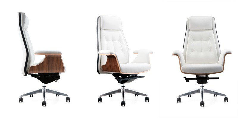 Modern Office Furniture White Ergonomic Executive Swivel Leather Office Chair (187A)