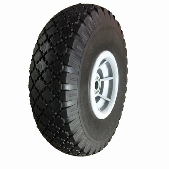 Hand Trolley Wheel PU Tire 3.00-4 Wheel with Plastic Rim