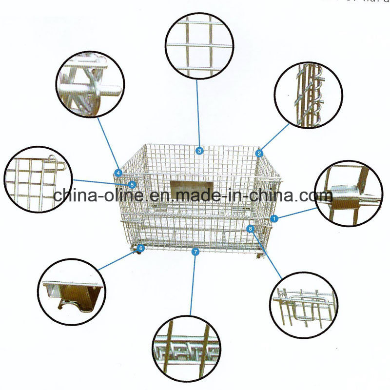 Stackable Folded Storage Steel Mesh Container