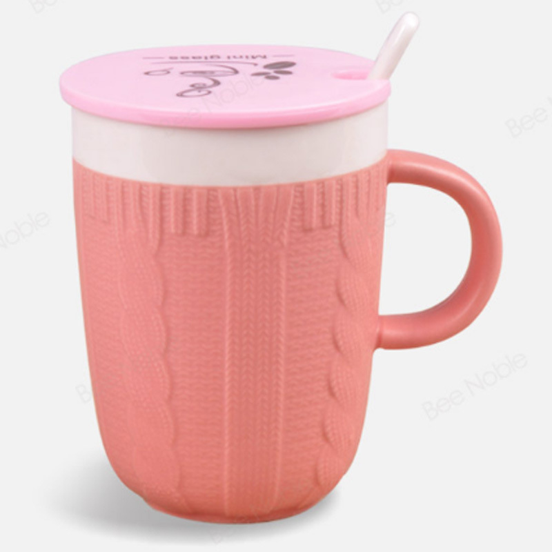 Sweater Customized Promotional Embossed Ceramic Coffee Mug Plate Porcelain Cup