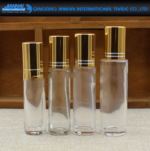 Empty Clear Glass Refillable Perfume, Essential Oil Roller Bottles