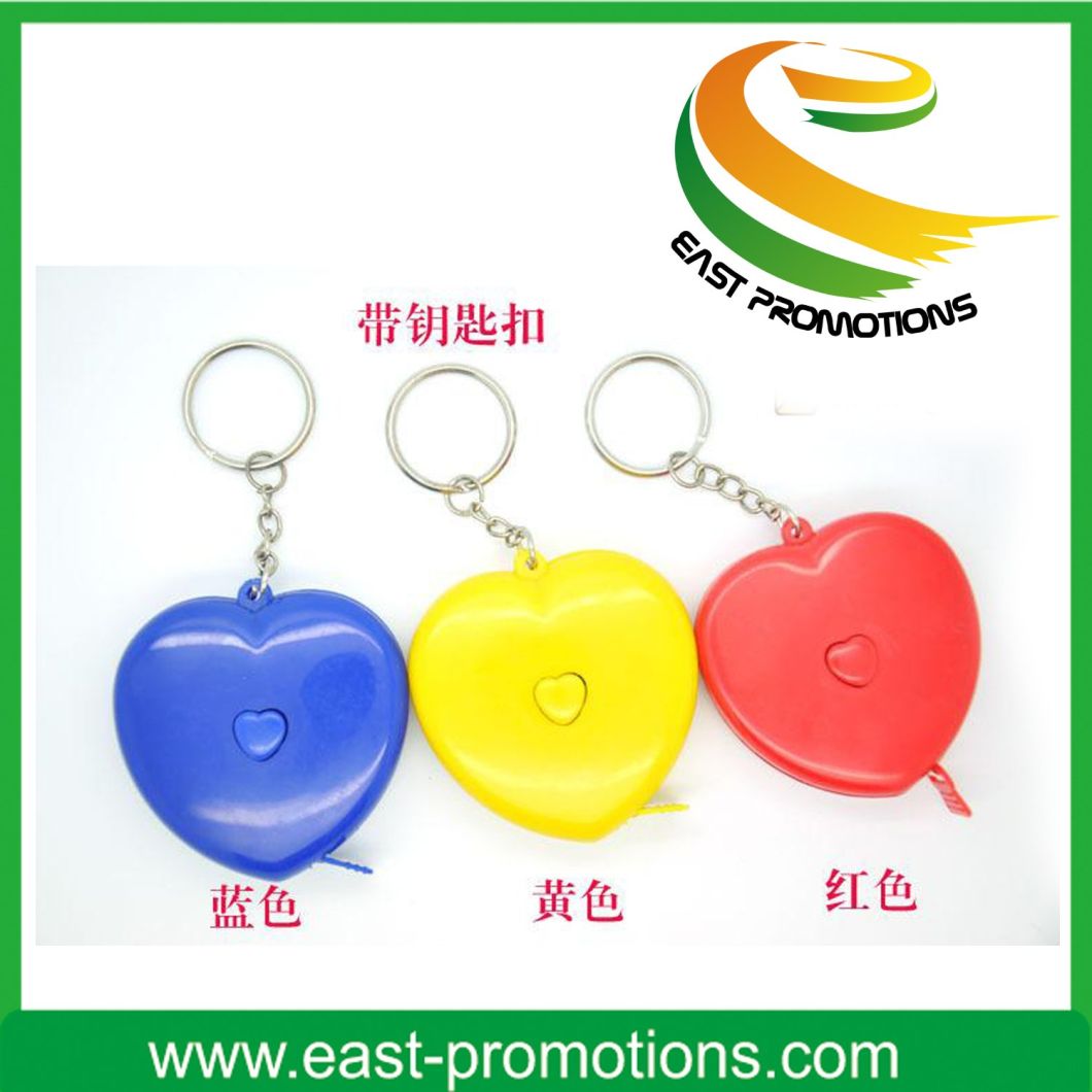 2m Mini Heart Design Retractable Tape Measure Keychain Promotional