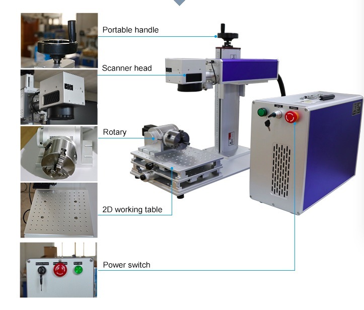 Stainless Steel Color Marking Mopa Fiber Laser Marking/Deep Engraving Machine